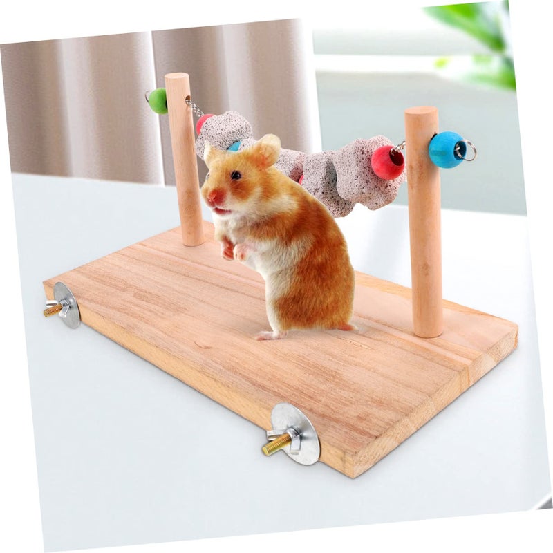 Natural Wooden Bird Perch Stand for Parrots Cage Toy Swing Accessory - Image 4