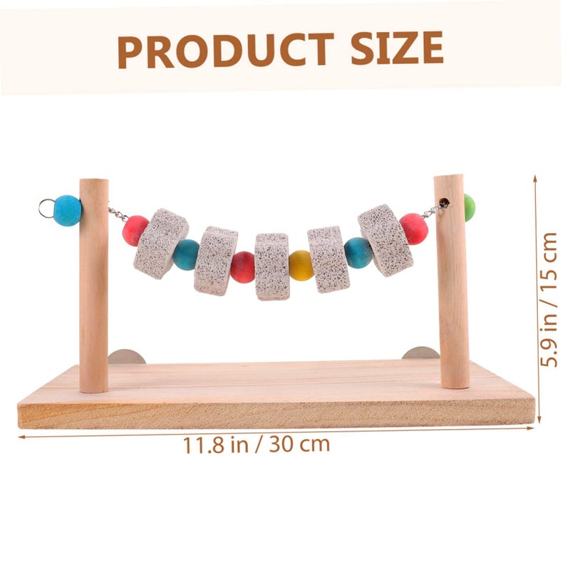 Natural Wooden Bird Perch Stand for Parrots Cage Toy Swing Accessory - Image 3