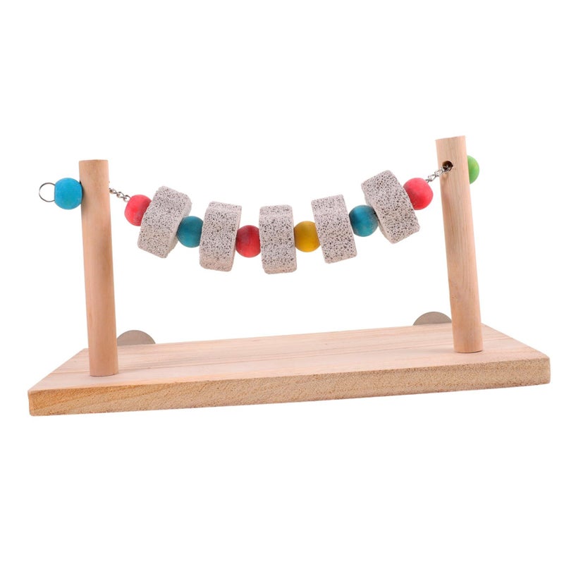 Natural Wooden Bird Perch Stand for Parrots Cage Toy Swing Accessory - Image 2