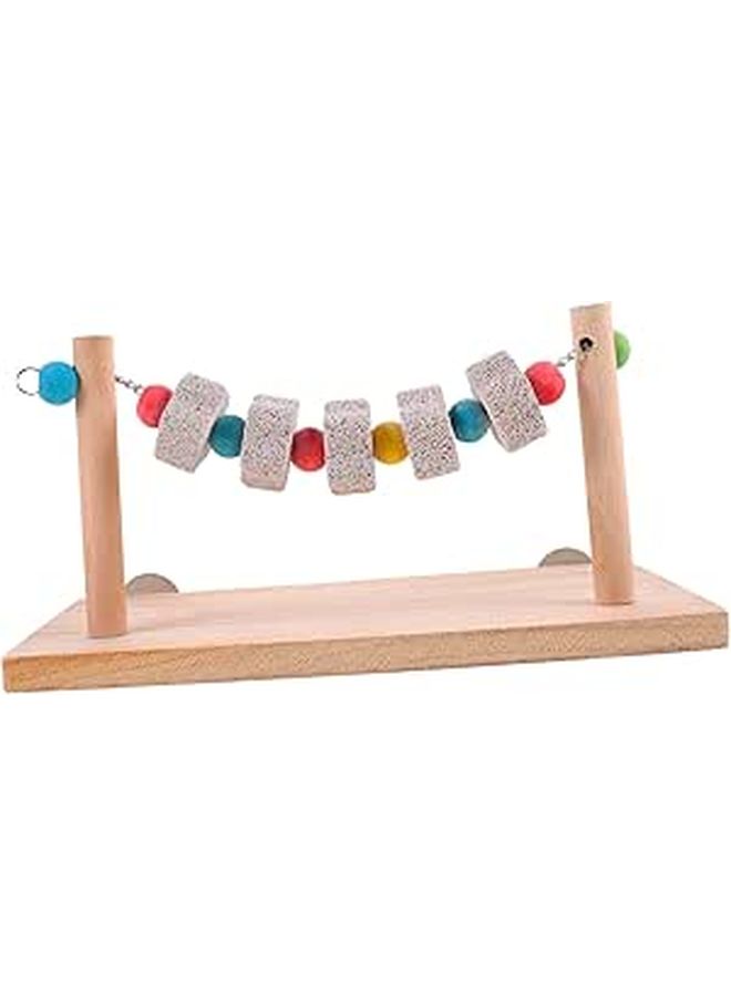 Natural Wooden Bird Perch Stand for Parrots Cage Toy Swing Accessory - Image 1