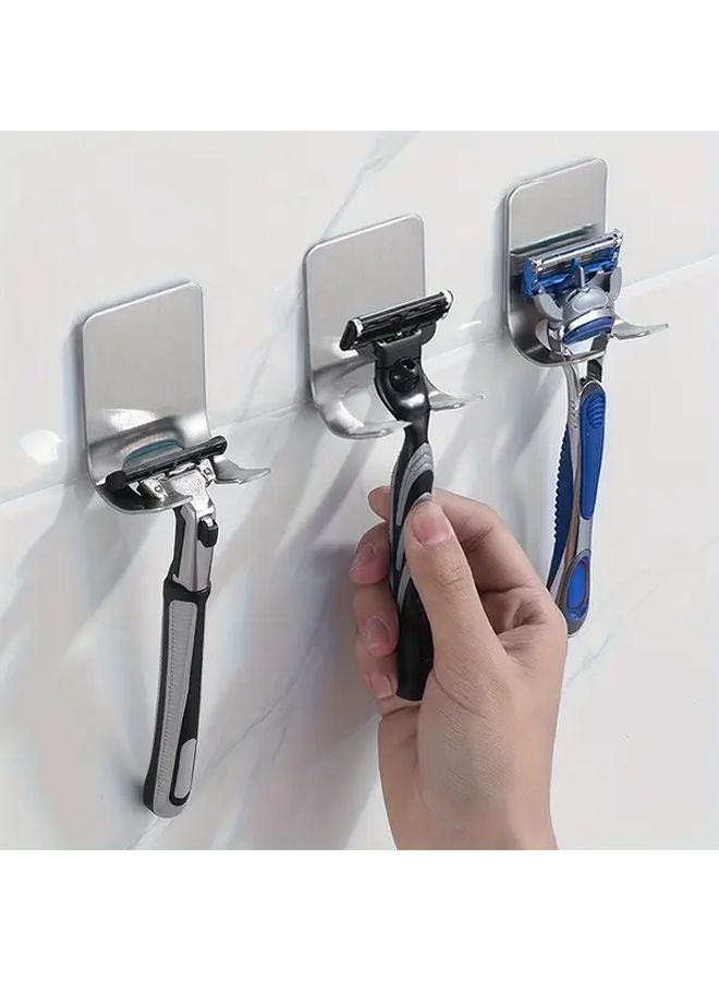 4 Pieces No Drill Shaving Razor Holder Wall Hooks For Bathroom Storage - Image 2