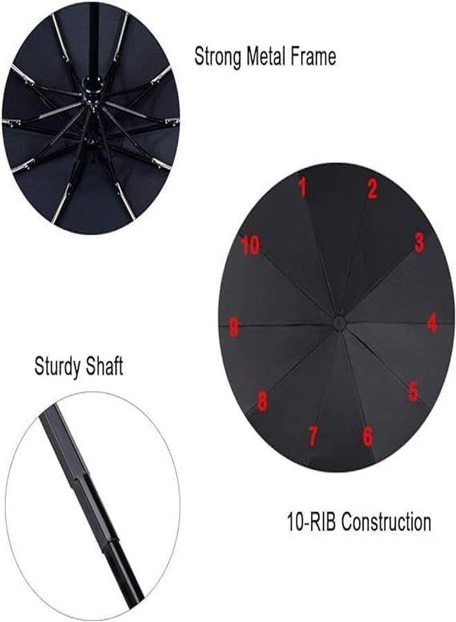 Barretden Portable Travel Umbrella - Umbrellas for Rain Windproof, Strong- Compact & Easy Auto Open/Close Button for Single Use Umbrella for Wind and Rain, Perfect Car Umbrella for Men - Image 2