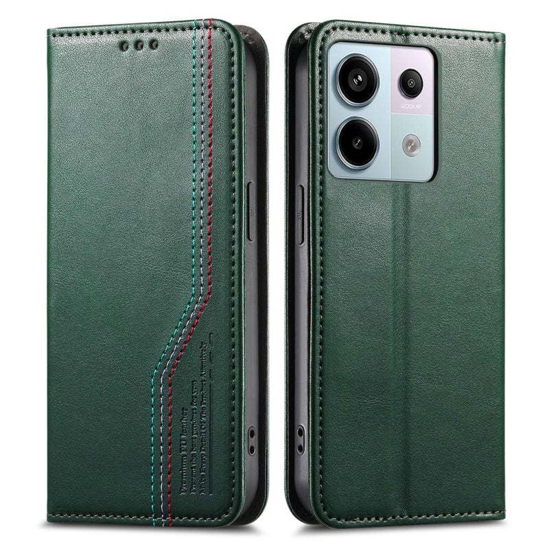 erorex For Redmi Note 13 Pro 5G Elastic Wristband Magnetic Suction Leather Phone Case(Green) - Image 2