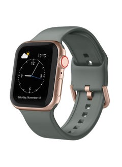 Replacement Strap For Apple Watch Series 8 41mm Pin Buckle Silicone Watch Band Olive