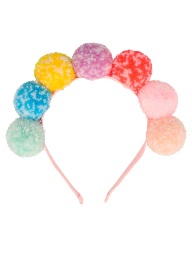 Meri Meri Rainbow Pompom Headband - Image 1