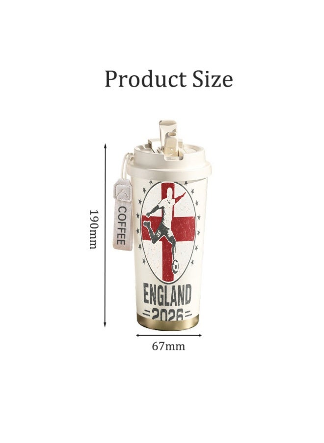 FIFA 520ml World Cup Printed Stainless Steel Insulated Water Bottle Double Wall Vacuum Thermal Flask Leakproof Cup for Hot & Cold Drinks - Image 2