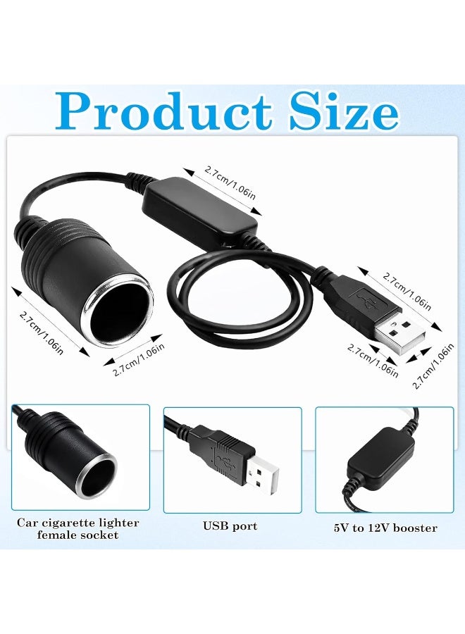 دينكس محول USB إلى مقبس ولاعة السجائر في السيارة (كابل تحويل من 5 فولت إلى 12 فولت) - محول شاحن سيارة أنثى - محول طاقة محمول لإكسسوارات السيارات DX905 - Image 4