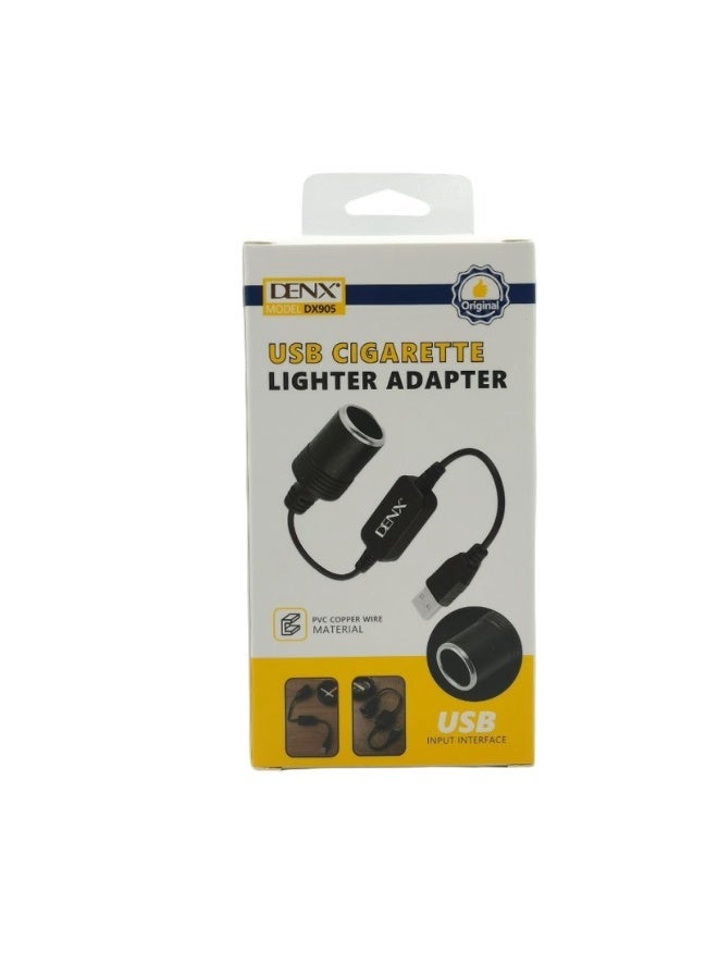 دينكس محول USB إلى مقبس ولاعة السجائر في السيارة (كابل تحويل من 5 فولت إلى 12 فولت) - محول شاحن سيارة أنثى - محول طاقة محمول لإكسسوارات السيارات DX905 - Image 3