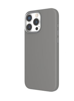 LEVELO Iris Magsafe Liquid Silicone Case For iPhone 16 Pro / Hybrid Construction / Impact Resistant Corners- Grey  - Image 1