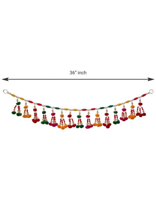 Webelkart - Premium Colorful Beads Handmade Door Toran For Door Home Decoration And Diwali Decoration (Multicolored) 36 Inch - Image 1