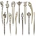 AUHOKY 12 Pieces Chinese Women Hair Sticks, AUHOKY 12 Styles Vintage Bronze Decorative Hair Pin Chopsticks, Antique Retro Hair Forks for Hair DIY Accessory - Image 2
