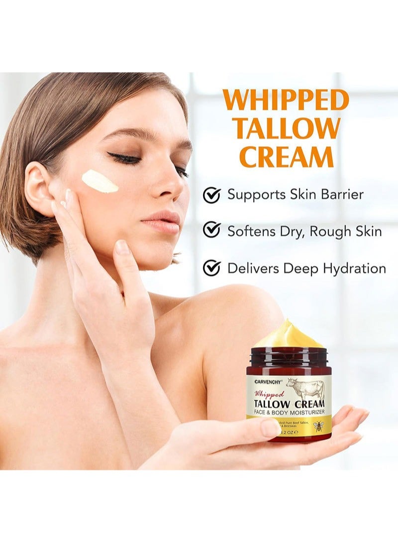 CARVENCHY Beef Tallow Skin Cream,Whipped Tallow and Honey Natural Facial Moisturizer,Organic Beef Tallow Moisturizer,Deep Moisturizing Face and Body Skin Care  - Image 2
