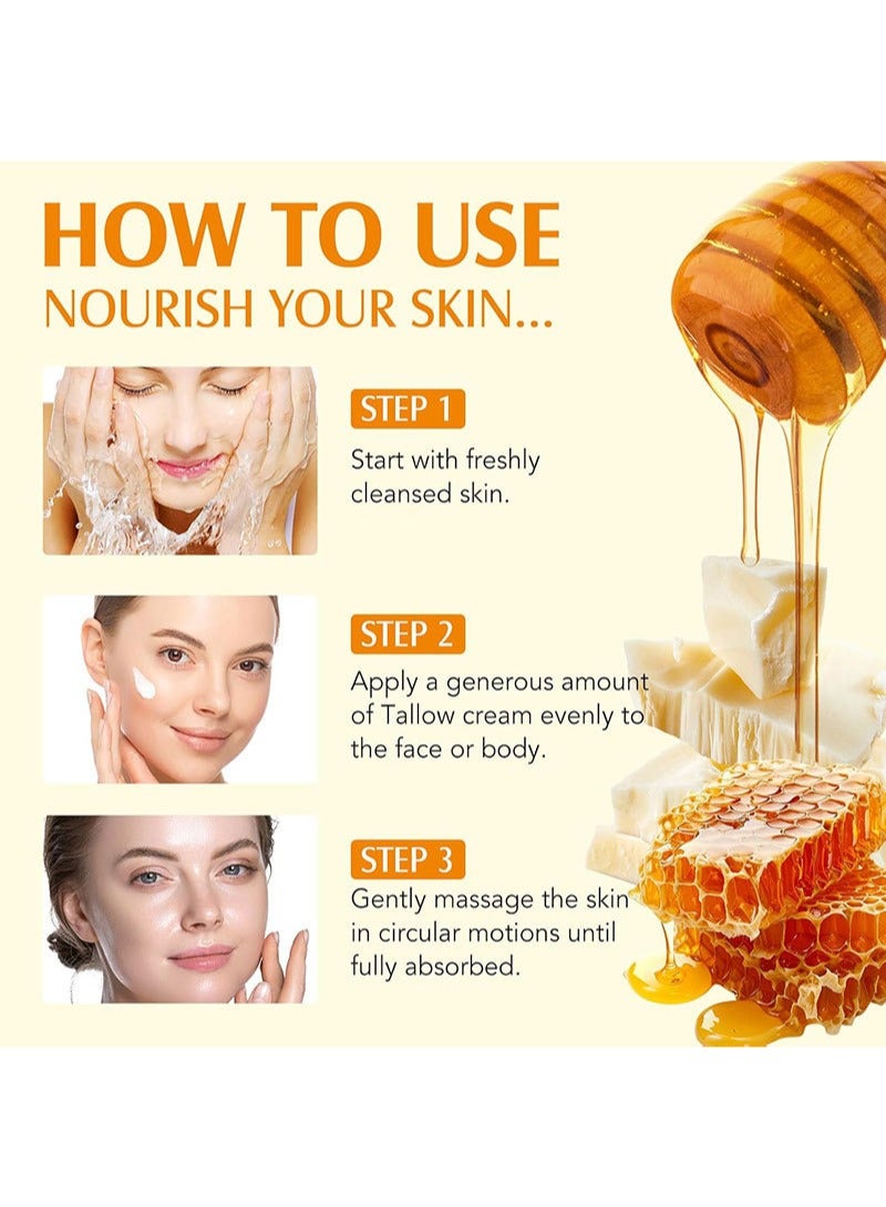 CARVENCHY Beef Tallow Skin Cream,Whipped Tallow and Honey Natural Facial Moisturizer,Organic Beef Tallow Moisturizer,Deep Moisturizing Face and Body Skin Care  - Image 4