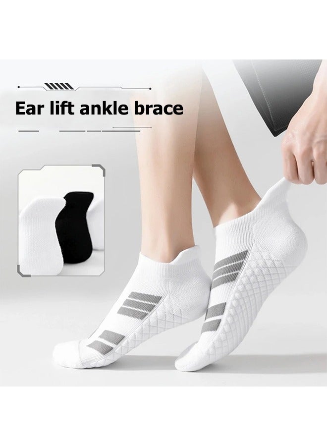 Joybos 4 Pairs Men's 100% cotton Athletic Ankle Socks for Men,Comfortable Fit Low Top Sports Socks  Moisture Wicking,Odor Proof，Low Cut，breathable, Lightweight and Comfortable for Spring, Summer, and Fall（2 black+2 white）  - Image 4