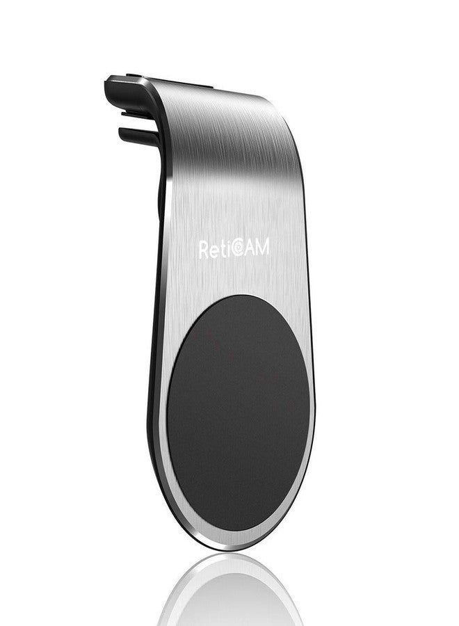 RetiCAM MC10 Magnetic Phone Car Mount - Universal Air Vent Smartphone Holder with Strong Magnets, L-Shaped Metal Design to Avoid Blocking Air Flow - for Cell Phones and Portable GPS (Silver)