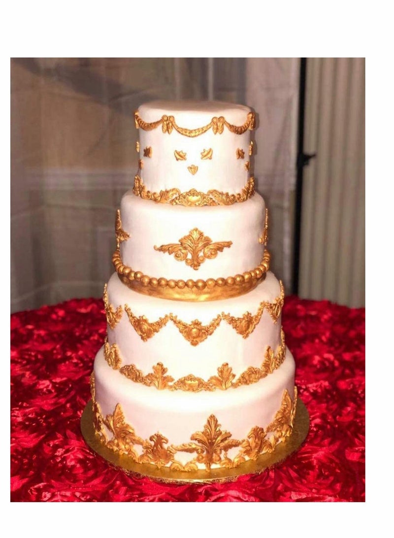 Excefore قالب سيليكون فوندانتي طراز باروك يميل حدود القوالب القديمة لقوالب الفوندانتي لأدوات تزيين الكعك اصنع بنفسك قالب زهور مزخرفة من السيليكون قالب كعك ثلاثي الأبعاد - Image 2