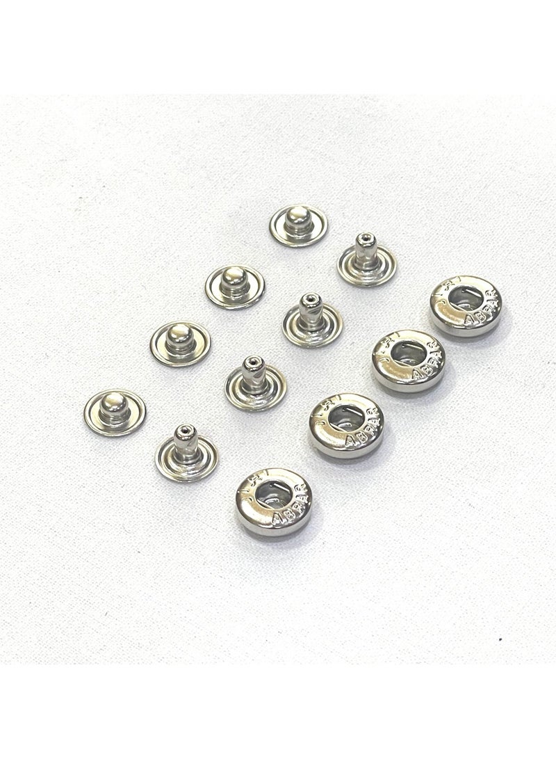Abrar 8 Set Metal Snap Buttons For Men Saudi Thobe Size 12mm - Image 2