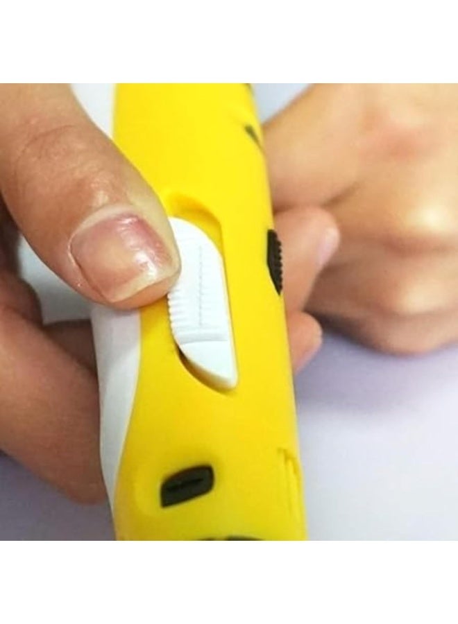 جاجيك 3D Printing Pen with LCD Display – Compatible with 1.75mm PLA & ABS Filaments, USB Powered for Portability, Adjustable Speed & Temperature, Safe for Kids & Adults, Ideal for Art, Prototyping, DIY Crafts – Educational Creative Gift – Yellow Color - Image 5