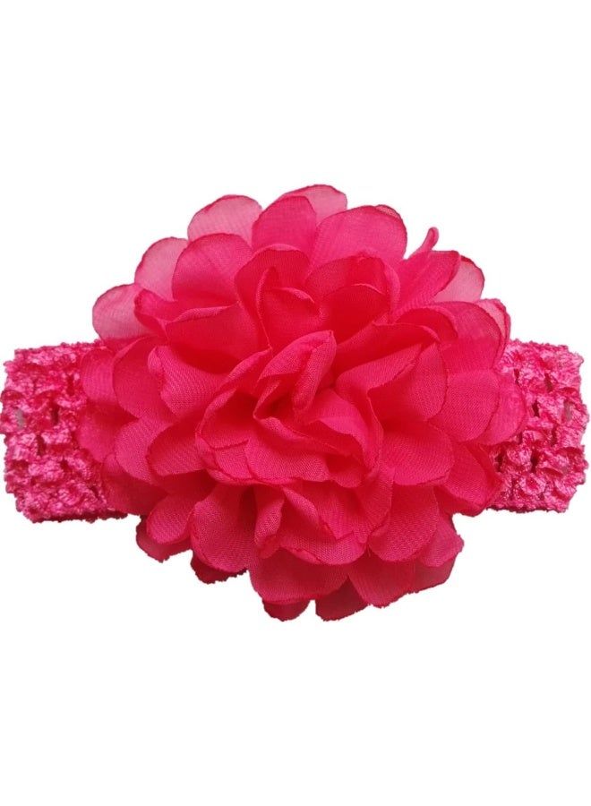 Qandsweet QandSweet Baby Girl's Headbands with Chiffon Lotus Flower Soft Nylon Headwraps for Take Pictures - Image 4