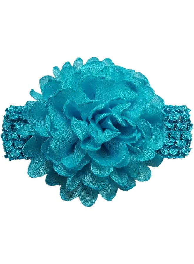 Qandsweet QandSweet Baby Girl's Headbands with Chiffon Lotus Flower Soft Nylon Headwraps for Take Pictures - Image 3