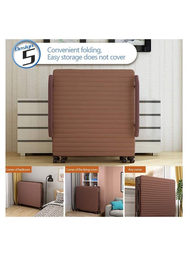 Generic - Folding Bed Portable Single Folding Bed Rollaway Bed With Wheels Office Adult Foldable Siesta Chair With Adjustable Backrest Multifunctional Hospital Escort Bed Glamour Stripes - Image 1