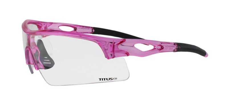 TITUS G20 All Sport Safety Glasses Shooting Eyewear Motorcycle Protection ANSI Z87+ Compliant (Pink Frame - Clear Lens - With Pouch) - Image 2