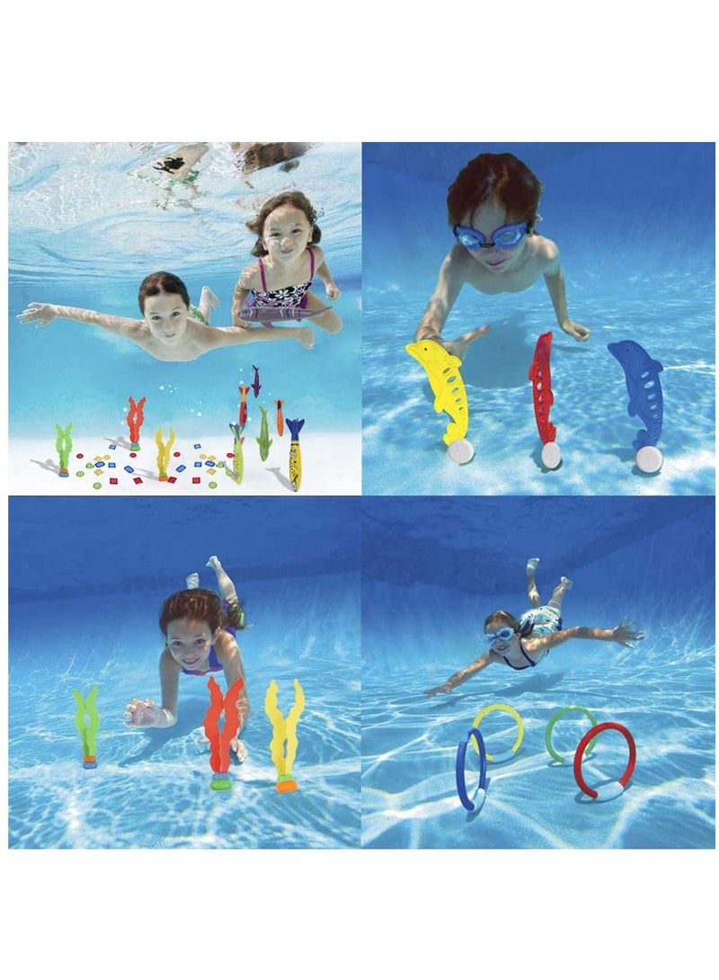 واي آند دي 34pcs Diving Toys Dive Sticks 4pcs Rings Bandits Underwater Swimming Pool Game Training Gift for Kids Boys Girls - Image 4