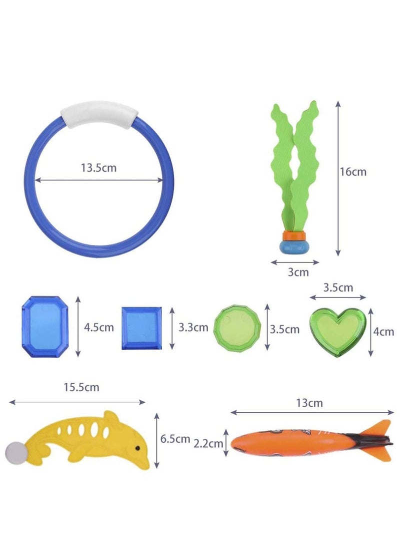 واي آند دي 34pcs Diving Toys Dive Sticks 4pcs Rings Bandits Underwater Swimming Pool Game Training Gift for Kids Boys Girls - Image 2