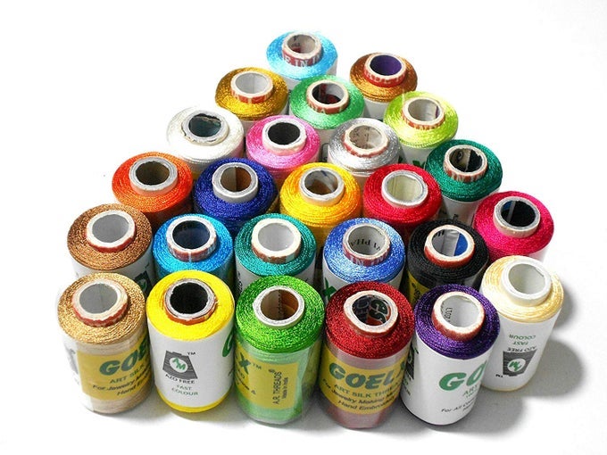 SILK THREAD 25 MAIN COLOR SET FOR JEWELLERYTASSEL MAKING EMBROIDERYCRAFTS SHINY SOFT THREAD SPOOLS