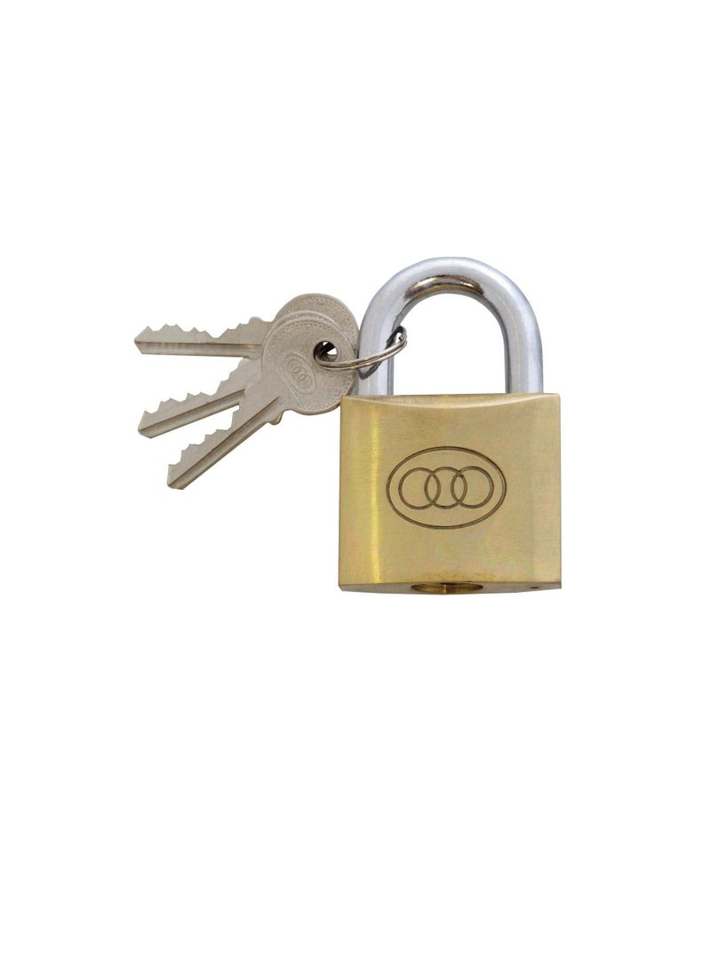 Small Brass Pad Lock Golden 40/50mm  - Image 2