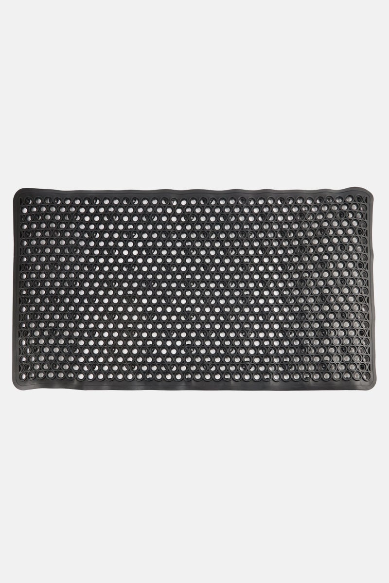 Bath Bliss Textured Self Draining Bath Mat, Black  - Image 1