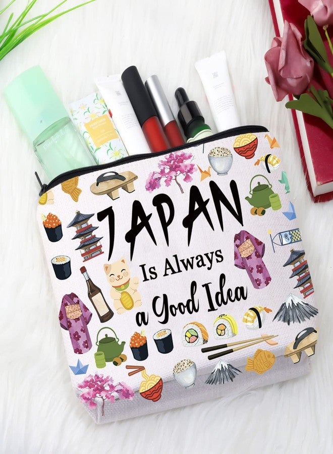GJTIM Japan Surprise Trip Gift Japan Vacation Gift Japan Travel Gift Japan Is Always a Good Idea Travel Zipper Makeup Bag for Japanese Culture Lovers (Good Idea Japan) - Image 5