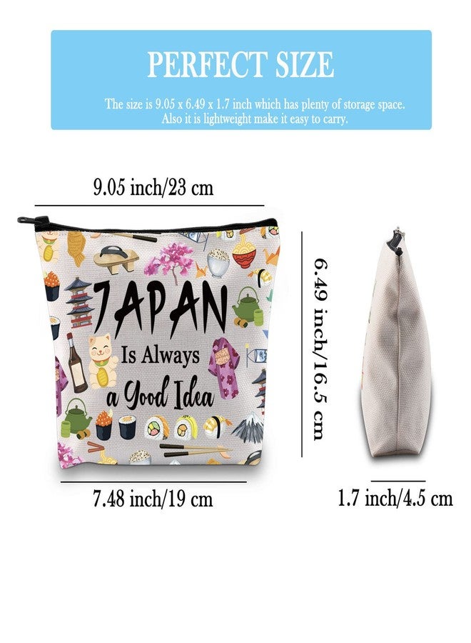GJTIM Japan Surprise Trip Gift Japan Vacation Gift Japan Travel Gift Japan Is Always a Good Idea Travel Zipper Makeup Bag for Japanese Culture Lovers (Good Idea Japan) - Image 2
