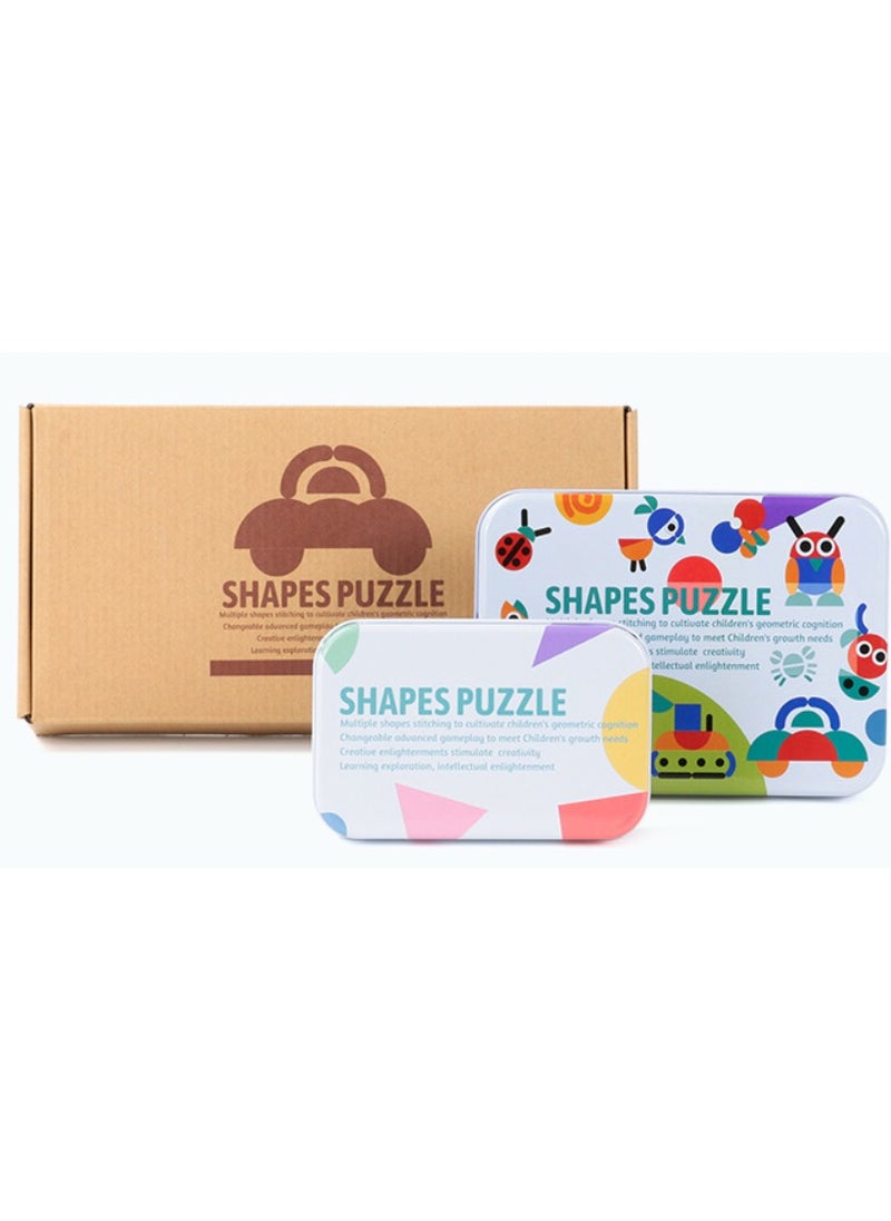 Beauenty - Iron box Montessori fun shape jigsaw puzzle baby early education toy children jigsaw puzzle girl boy - Image 1