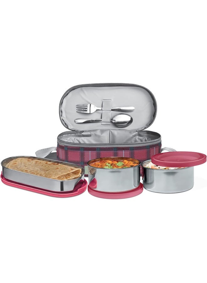 Milton حاويات غداء الشركات من الفولاذ المقاوم للصدأ، مجموعة من 3، (280 مل، 280 مل، 472 مل)، لون خمري | خفيفة الوزن | مقاومة للروائح | مانعة للتسرب | سهلة الحمل | درجة غذائية - Image 1