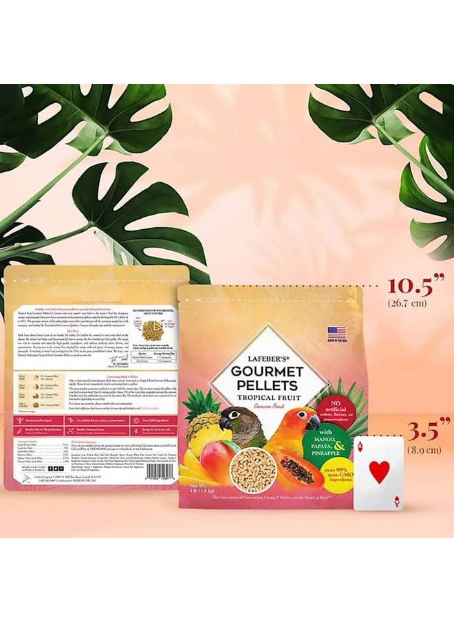 لافيبيرز حبيبات طعام الطيور الأليفة من LAFEBER'S Tropical Fruit Gourmet، بدون سكر مضاف، مصنوعة من مكونات غير معدلة وراثيًا ومناسبة للبشر، للطيور الكونيور، 4 رطل  - Image 5