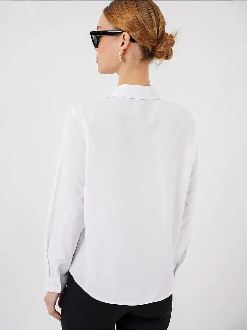 BIG DART BDART Patterned Poplin Shirt with Bow