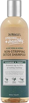 Dr Miracle's Dr Miracles Strong Healthy Non Stripping Detox Shampoo Contains Aloe Vera Honey and Coconut Water to combat dryness shedding and breakage to support healthy hair and a thriving scalp - Image 1