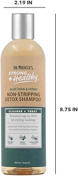 Dr Miracle's Dr Miracles Strong Healthy Non Stripping Detox Shampoo Contains Aloe Vera Honey and Coconut Water to combat dryness shedding and breakage to support healthy hair and a thriving scalp - Image 5