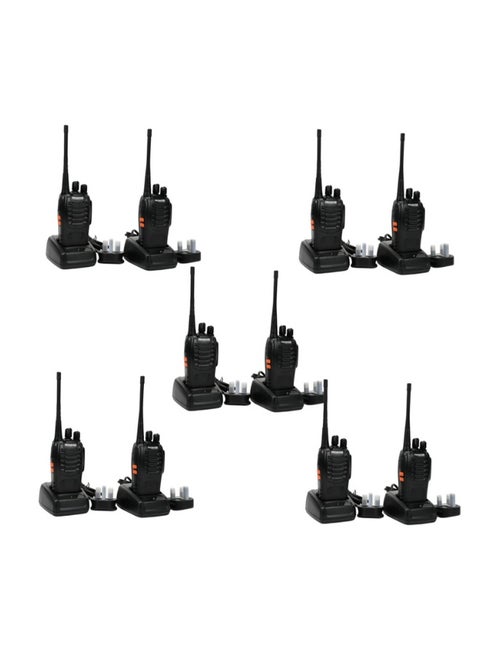 Promage Connect PC-WT-700 Portable Two Way Radio Ten Pack, 420-450MHz, 16 Channels, 1500mAh Battery, Emergency Alarm, Flash Light, VOX Function, High Quality and Reliable | PC-WT-700 | 10 Pack