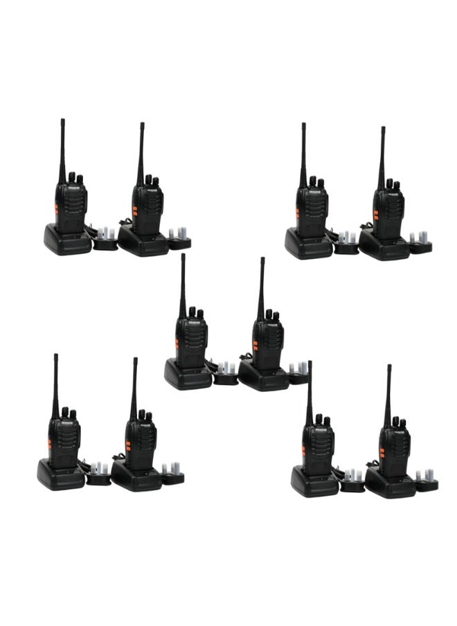 PROMAGE - Promage Connect PC-WT-700 Portable Two Way Radio Ten Pack, 420-450MHz, 16 Channels, 1500mAh Battery, Emergency Alarm, Flash Light, VOX Function, High Quality and Reliable | PC-WT-700 | 10 Pack - Image 1