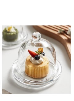 Y&D 4 PCS Mini Cake Domes Cookie Display Cake Holder Cake Stand Decorative Candlestick  Cake Plate Dome Cover Fruit Glass Cover Shield for Birthday Wedding  - Image 1