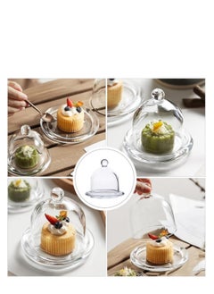 Y&D 4 PCS Mini Cake Domes Cookie Display Cake Holder Cake Stand Decorative Candlestick  Cake Plate Dome Cover Fruit Glass Cover Shield for Birthday Wedding  - Image 4