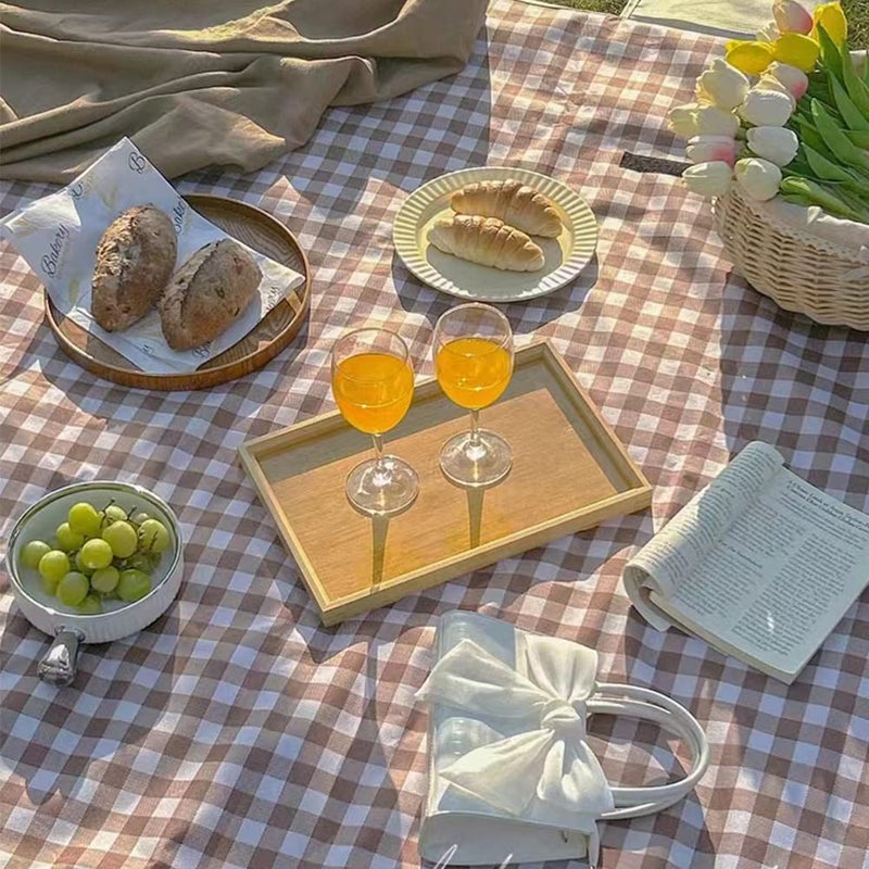 PUPOPIK Outdoor Picnic Blanket Foldable Waterproof Sand Beach MatLarge 80x60in Beach Camping Hiking Travel Family Concerts Portable Beach Blankets Brown