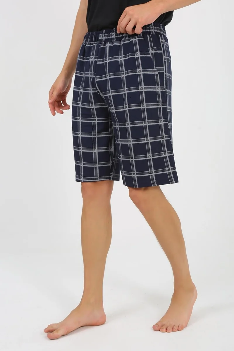 اكبينيز Men's 2 Yarn Combed Cotton Single Bottom Shorts Navy Blue 27550
