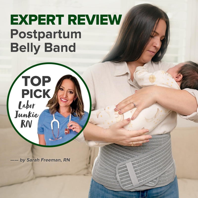 هاكا Postpartum Belly Band, Postpartum Belly Wrap Back Support, Postpartum Essentials for Natural Delivery and C-Section Recovery, Belly Binder, Natural Latex, M - Image 3