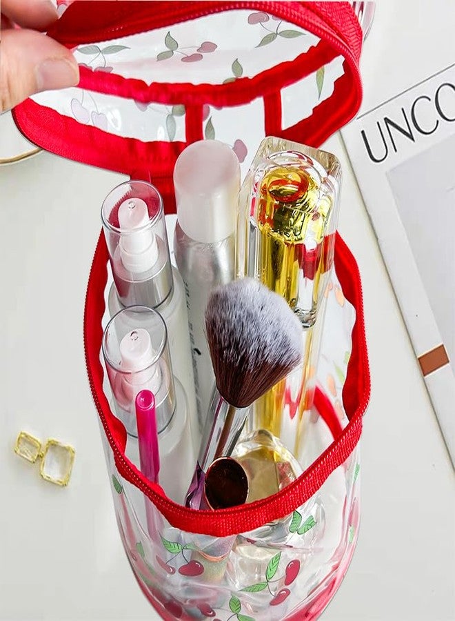 TotePrint Printed strawberry pattern Clear vinyl Travel Makeup Bag,Portable Waterproof Pouch with Handle Ideal for Women and Girl (strawberry design) A23031 - Image 5