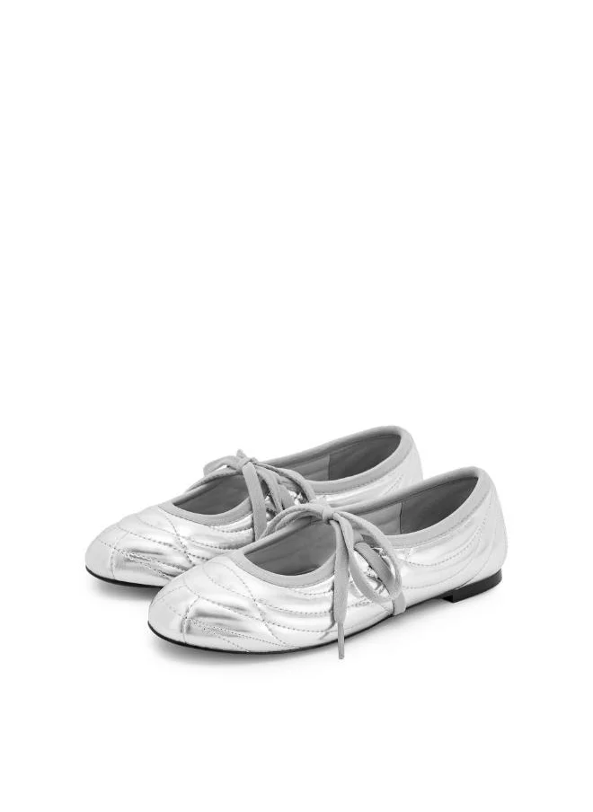 JW PEI Erika Topstitching lace-up Ballerinas