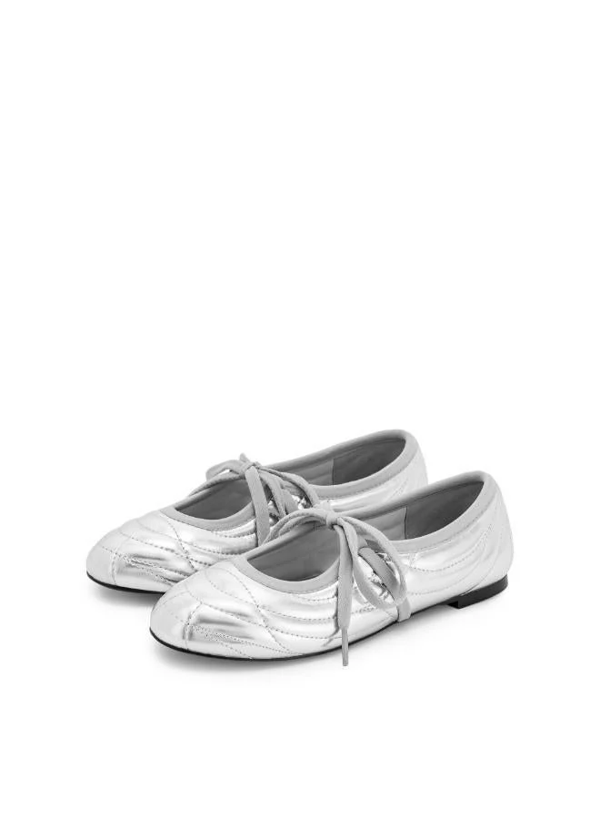 JW PEI Erika Topstitching lace-up Ballerinas