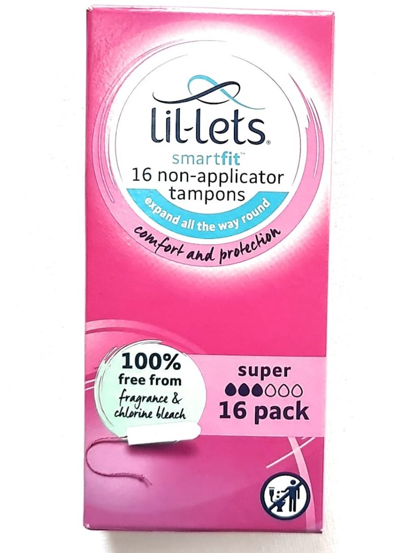 Lil-Lets Smartfit Super Non Applicator 16 Tampons White